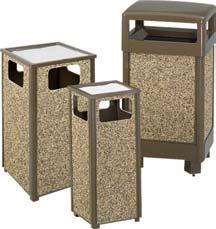 LNMRK SRIS LSSI ONTINRS ompliant Stylish, high-volume refuse containers ontainers include plastic frame with rigid liner; ggregate Panels sold separately ontainers and panels sold separately ORR OTH.