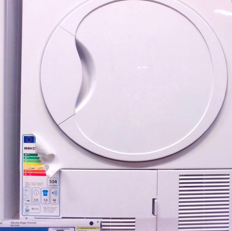 Tumble driers Tumble driers belong to the white goods product category, where the most common mistake is the lack of label display in online sales.