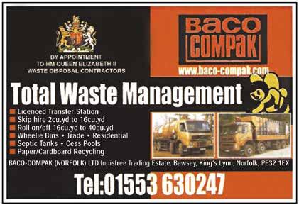 walsinghamgallery.co.uk gwframing@msn.com Total Waste Management www.baco-compak.com Licenced Transfer Station Skip hire 2cu.yd to 16cu.yd Rollons; from 16cu.yds - 40cu.
