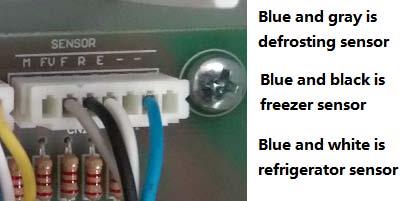 When freezer temperature sensor occur failure: refrigeration temperature display area D1 Light flash 30