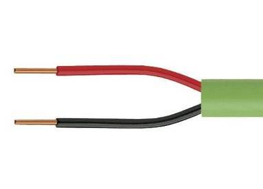 The bus cable is recognised by its green outer sheath and will always have the KNX or EIB logo stamped at regular intervals. The cable is generally a single twisted pair 2 x 0.