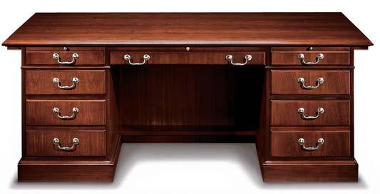 Flush Top Desks include a pull-out dictation