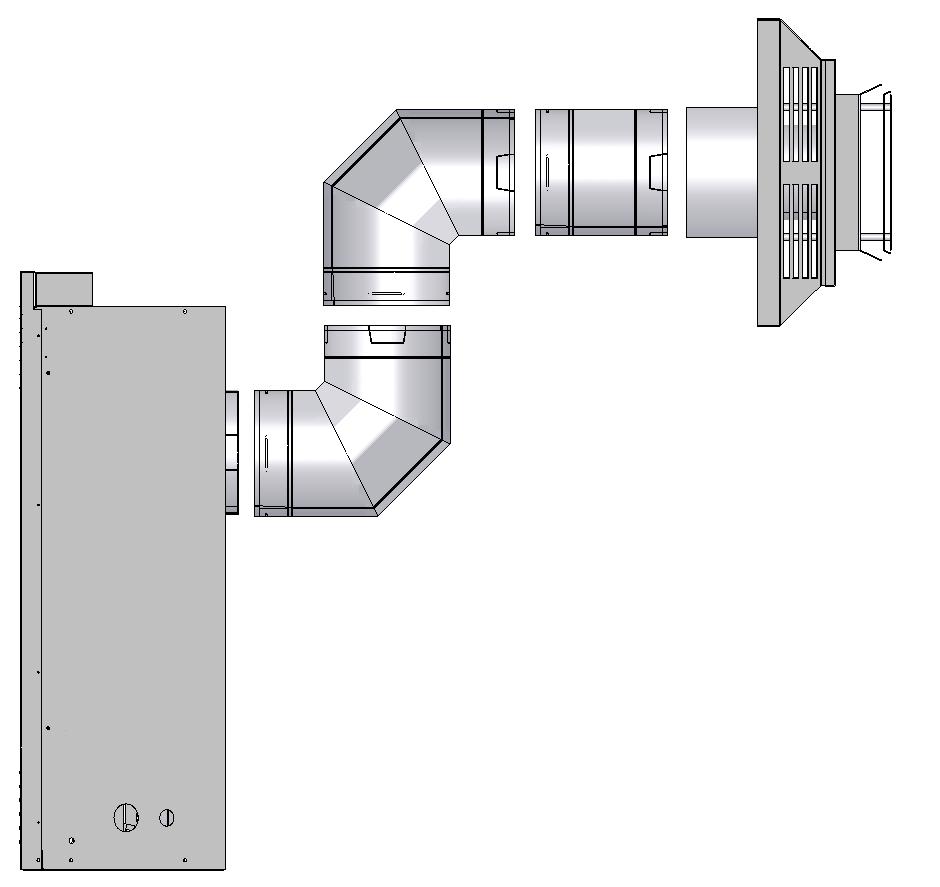 MINIMUM HORIZONTAL VENTING (corner installations - NAT. gas only) IMPORTANT: This minimum venting configuration is for use with NAT. gas only. See illustration at bottom of page for minimum corner installation for LP gas.