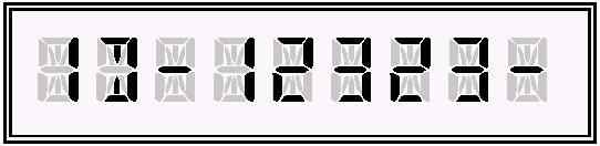 The next five digits of the last code entered are shown. 1B indicates that these are the second five digits of the last entered code The next five digits of the last code entered are shown.