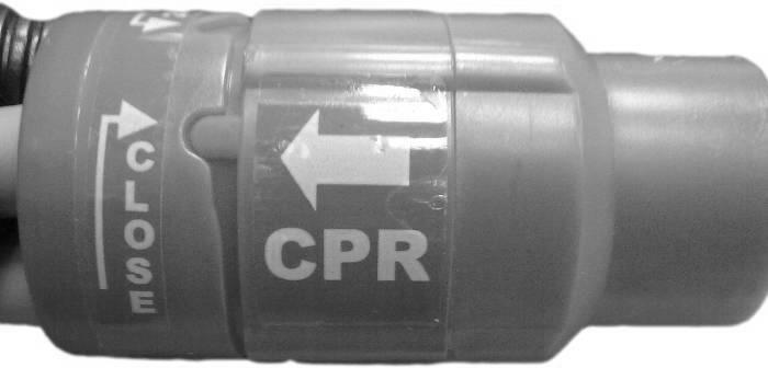 For emergency mattress deflation turn the CPR valve to the OPEN position. The mattress should deflate within 20 seconds. To close the CPR simply turn the valve to the CLOSE position. Open Close 5.