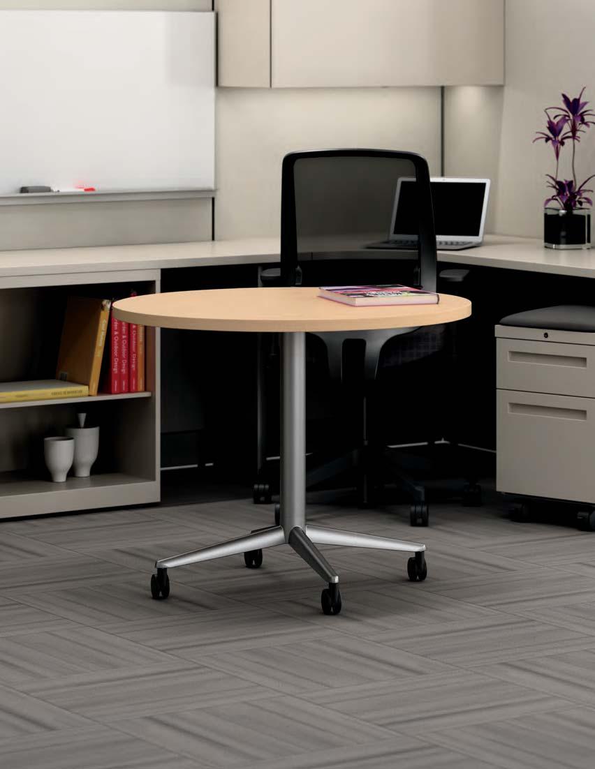 Standard tables casters are available in multiple tabletop shapes.