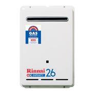 INSTANTANEOUS HOT WATER SERVICES RINNAI INFINITY 26 (PRE-SET 60 OR 50 DEGREES) Compact design 6 Star Energy Rating 12 Year Warranty on heat