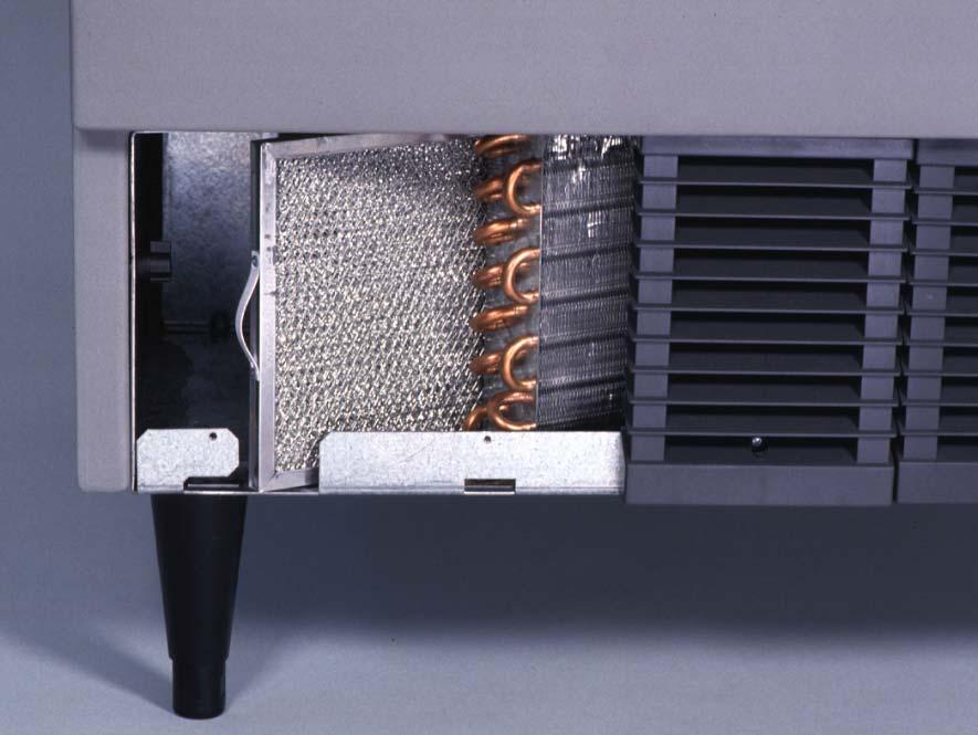 Maintenance Air Filter Remove left grill Pull filter out thru slot in base