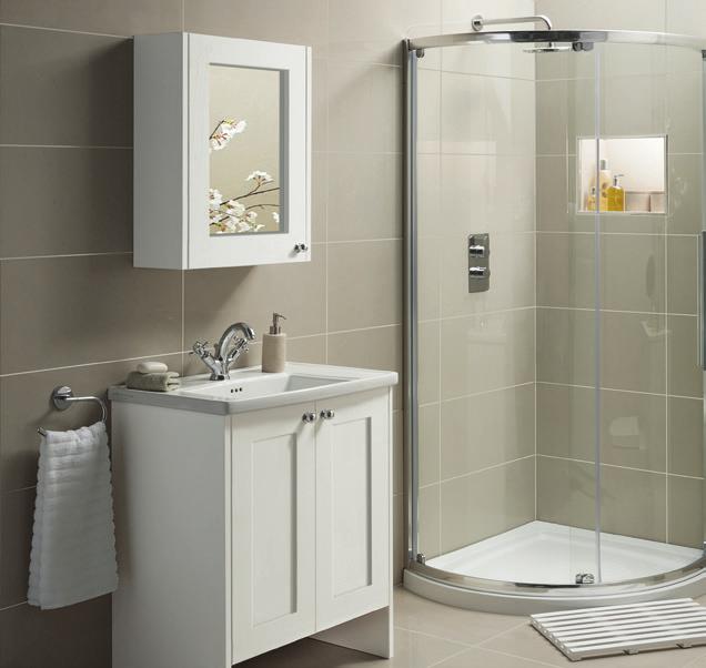 To create a spectacular bathroom environment a selection of co-ordinating pieces such as the mirror cabinet and
