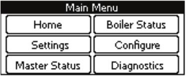 FIGURE 7.11a: BOILER STATUS MENU c) Supply - Current temperature at the boiler s supply sensor. d) Lead Lag Status Either M for Master or S for slave.