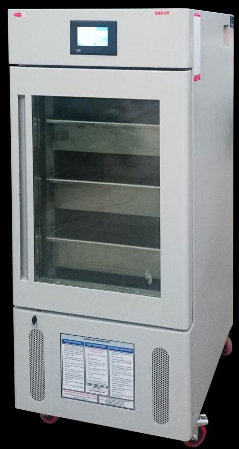 Blood Bank Refrigerators Key Specifications 7.1 touch screen HMI. +4 degrees Celsius throughout the chamber with less that 1 degree gradient.