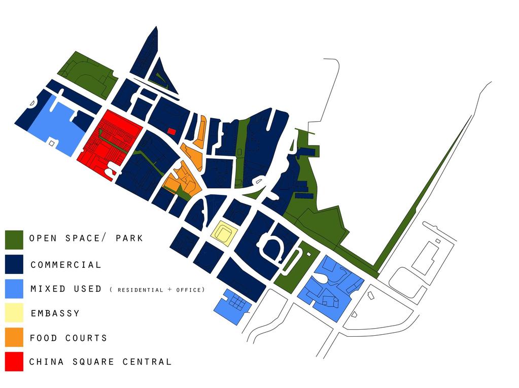 LAND USE DENSITY -- Overall site provide reasonable public spaces along the Church street - Towards South east of the church