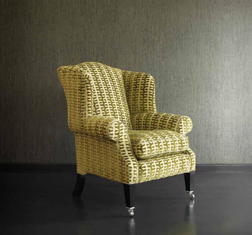 MARLBOROUGH A generously proportioned wing chair with a supportive high back and wide seat, perfect for library or fireside.