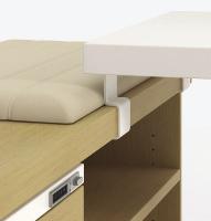 Optional tackboard Stacking cabinet and dual-access credenza
