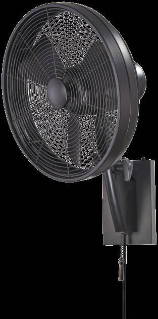 F307-MBK Oscillating Fan Anywhere The first wall mount fan in the industry to be wet-rated brings a contemporary look and feel to any indoor or outdoor environment.
