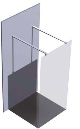 (Wall) Front Shower Screen and Side Panel Chrome Wall Support and Wall