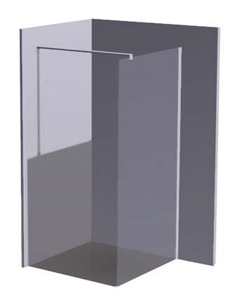 1400mm Side panel: 2000 x 330mm EZI clean coated Lux Fixed Shower Screen