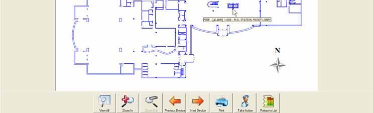 Locate Maps and Floor Plans When you click Locate, you will automatically switch from the System Watch list view to the System Watch graphics window.