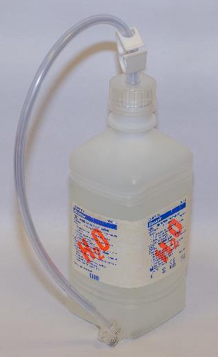 tubing directly into the attached sterile water bottle.