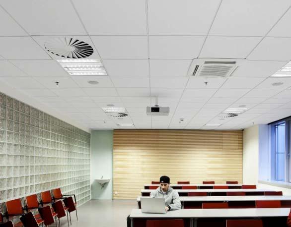 Concrete ceiling (Brower Center) Image: Tom Griffith Acoustical canopies Image: CBE, 2011 Armstrong Acoustical tiles