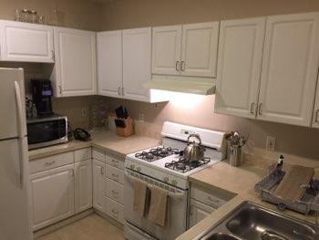 1. Kitchen Room Kitchen Walls and ceilings appear in good condition overall. Flooring is vinyl. Accessible outlets operate. Light fixture operates.