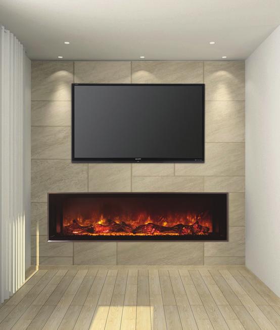 This unique frameless design allows for edge to edge flame presentation as well as unlimited surround capabilities.