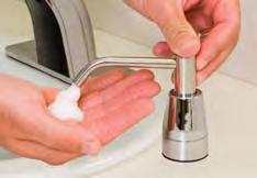TOP-FILLING SOAP DISPENSER Valve meets barrier-free standards. Operable with less than 5 lb.