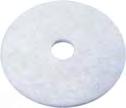 Ideally suited for top dressing highly polished floors. Up to 3000 RPM. Other sizes available. LL19 19'' 5/cs. $27.04 LL20 20'' 5/cs. $29.20 LL27 27'' 2/cs. $27.06 WHITE POLISH PADS Extra fine pad for polishing clean, dry floors.