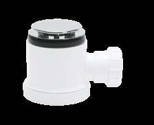ZB36310DB Chrome dome with white flange 50mm seal, 40mm outlet ZB36350DB White dome with white