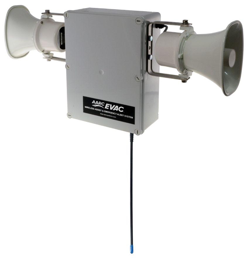 AARC-EVAC www.aarcsystems.com/aarc-evac AARC-EVAC Standalone Receiver/ Message Player Units with Horn Speakers AARC-EVAC Standalone Wireless Linked Emergency Alert Siren & Message Player Units.