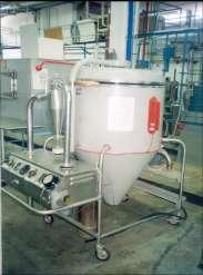 4 Main advantages of spray drying Very short drying time Large scale continuous production Low labor costs Fig. 10.4 A laboratory spray dryer Relatively simple operation and maintenance.