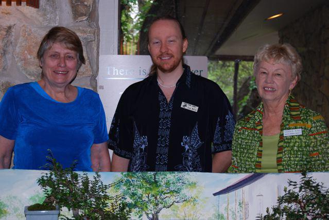 Alisan Clarke, Joey McCoy, and Connie King at Bonsai Society