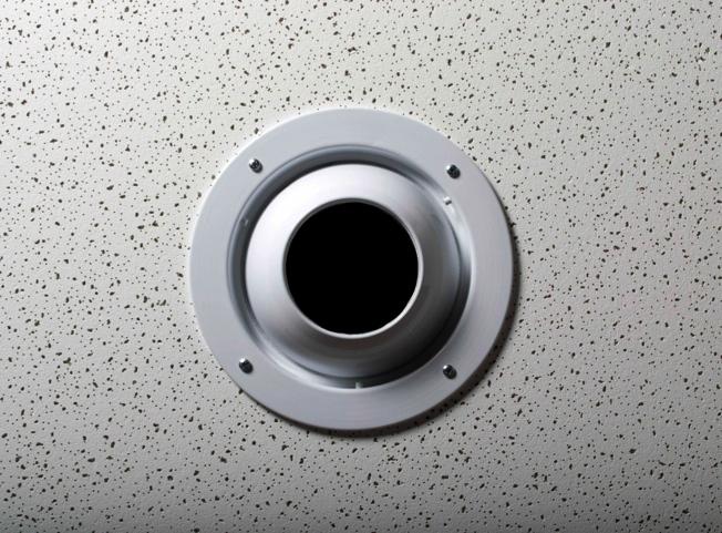 above). 8. Remove the first temporary screw from the DSB and install a permanent mounting screw through the diffuser and the ceiling tile into the hole in the DSB (see Figure 9)