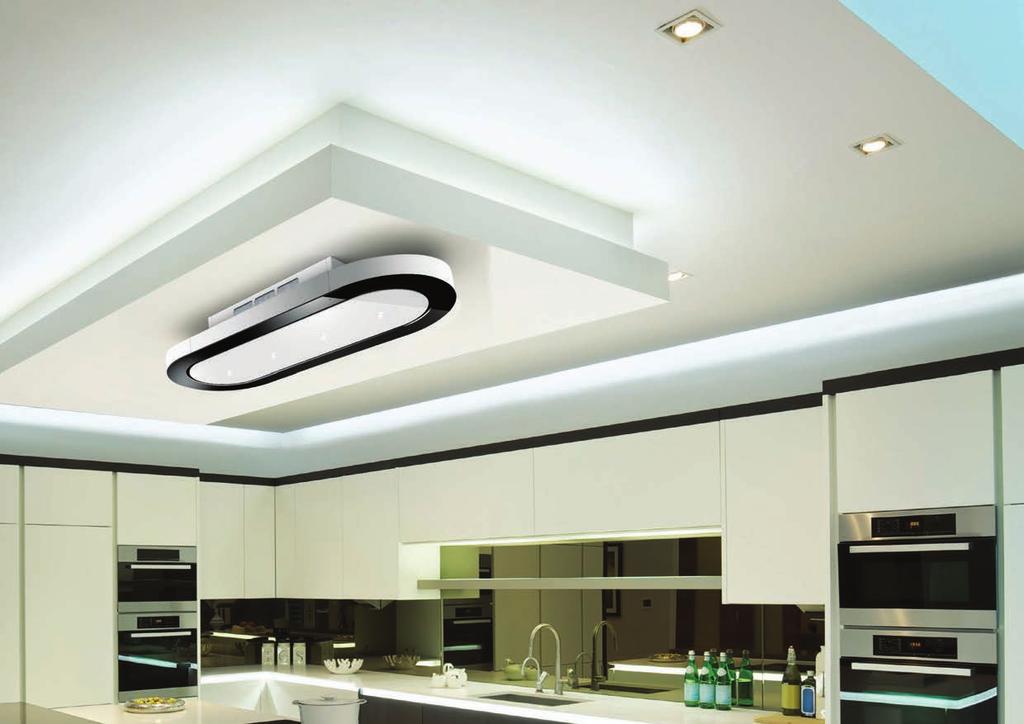 CEILING HOODS WITH RECIRCULATING MOTORS LA-JUPITER-STRATOS Black/White Glass This Jupiter is part of our