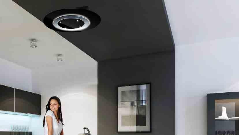 CEILING HOODS WITH RECIRCULATING MOTORS LA-GRAVITY-STRATOS Black and White Glass This New