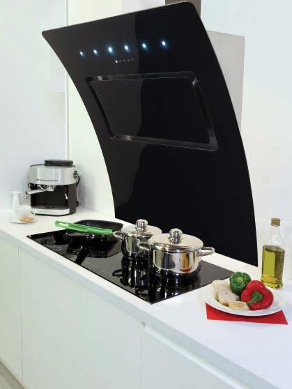 WALL MOUNTED HOODS LA-OMAGGIO White Glass/Black Glass Splashback Effect Introducing the Luxair Omaggio all glass cooker hood available in White or