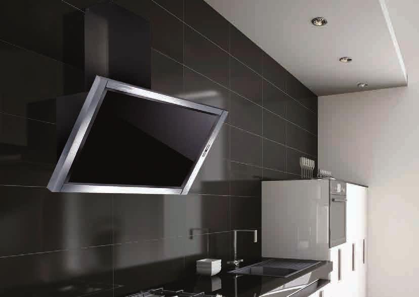 WALL MOUNTED HOODS LA-TEREL Stainless Steel/Black Glass Introducing the designer TEREL Cooker Hood with Black Glass