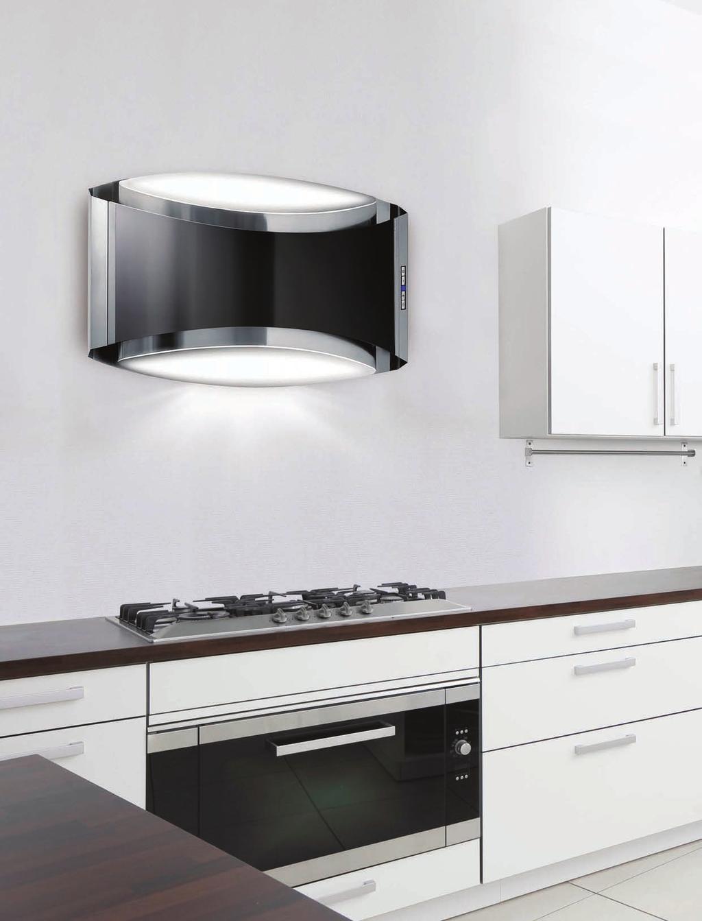 WALL MOUNTED HOODS LA-VEGA Stainless Steel/Black or White Glass Stunning Looks Introducing the New 90cm