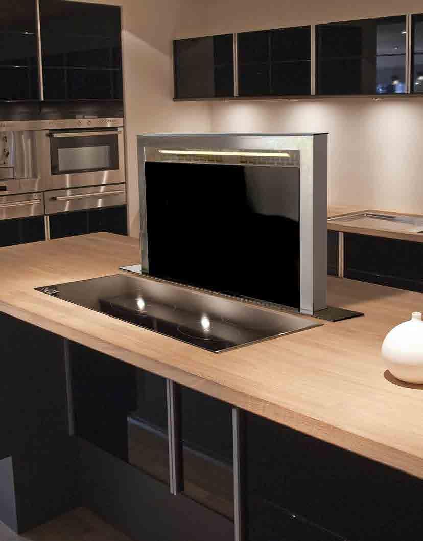 DOWNDRAFT HOODS LA-DWN Stainless Steel and Black Glass Clever Engineering Downdraft extractors are definitely the latest in