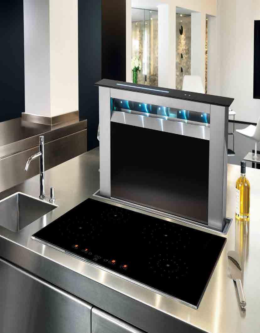 DOWNDRAFT HOODS LA-TURBO Stainless Steel with Black Glass High Rising & Powerful The Turbo Downdraft is the latest addition to our Downdraft range featuring a