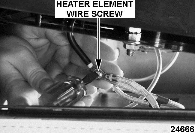 Remove heater element jumper wire on the back heater element connections.