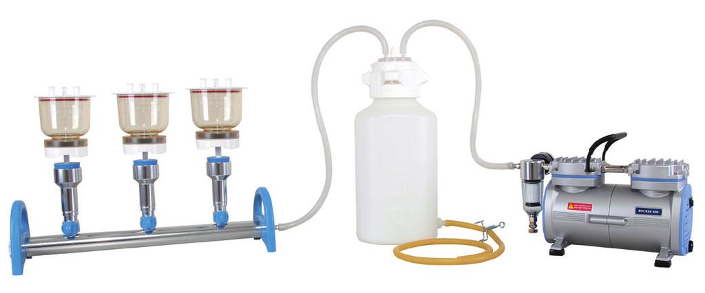 /pk silicone tube (2m) Pump 110V (37 l/min, -670 mmhg) 220V (34 l/min, -670 mmhg) Filtration set Ideal for 100ml stainless steel funnel spin-lock connections filtration for microbiology test
