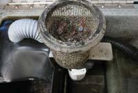 Simultaneously, the dirty recovery water is filtered through the drain saver basket
