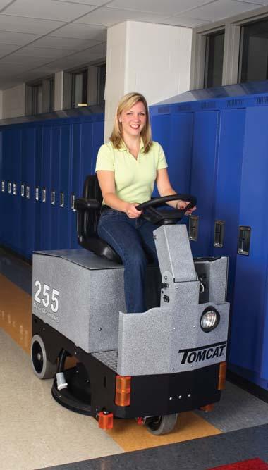 These machines are the only compact industrial rider sweepers available in the market.