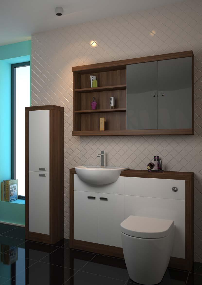 1 Rigid 50mm frame. 2 Designer toilet with easy clean curves. 3 Easy access dual flush cistern with half and flush feature. 4 Adjustable shelves.