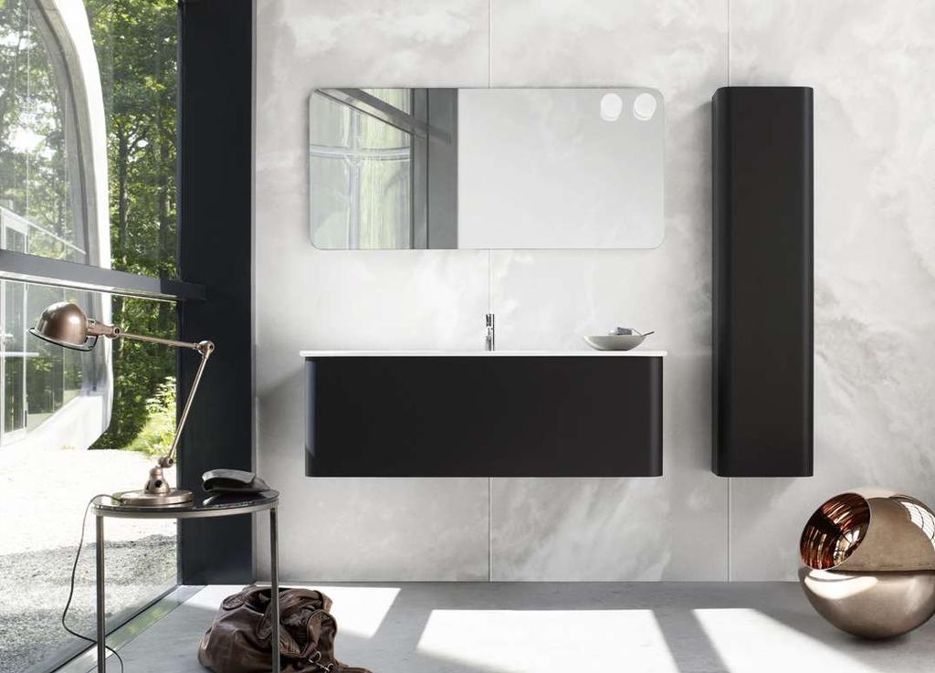 CREATE YOUR PERSONAL SPACE Danish design - perfect f inish Fully functional - as standard With Curvo you do not need to buy lots of additional accessories in order to make your bathroom furniture