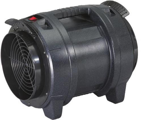 A 3-in-1 air mover designed to cool, ventilate and extract clean or dirty air from