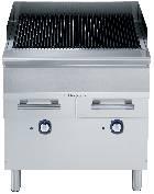 cooking, whilst the reverse is suitable for fish 1 Sloping grills allow fats to drain to large removable stainless steel grease drawer 1 Stainless steel deflection covers evenly disperse heat and