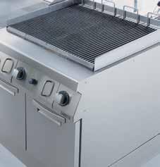 HP GRILL HP grill combines high productivity with energy saving thanks to the large cooking surface with grills that can easily be removed and the Energy Control for a precise