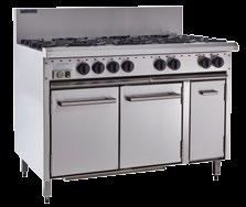 Available in 600, 900 and 1200mm wide models with a variety of combinations of open burners, griddles and chargrills to choose from.